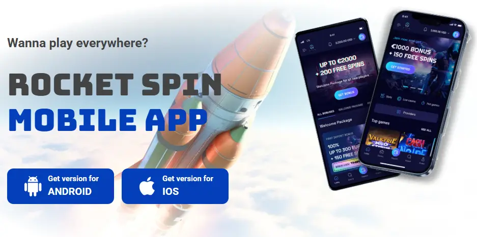 RocketSpin Casino App-Screenshot